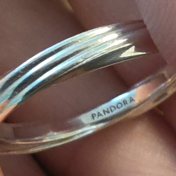 PANDORA SET OF TWISTED STACKING RINGS 925 ALE STERLING SILVER SIZE 7 - Picture 4 of 7